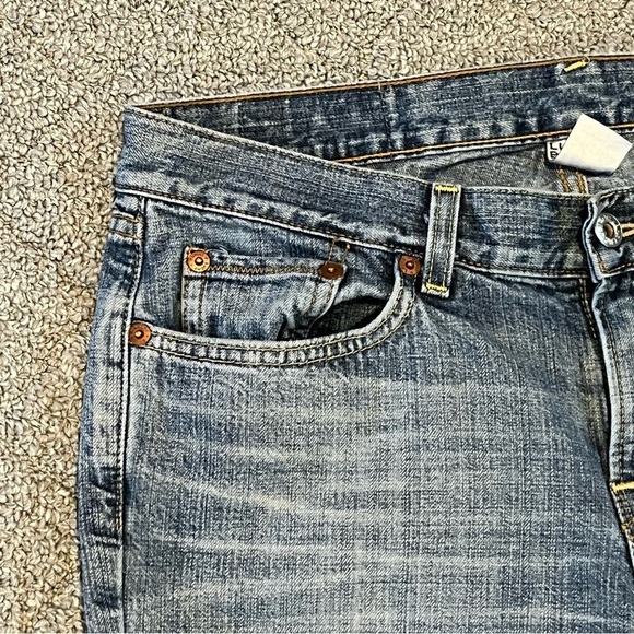 Lucky Brand Dungarees Skylo Flare Jeans Womens 8 Blue Distressed Denim - Picture 3 of 15